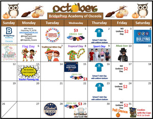 ✨October 2025 Activity Calendar ✨